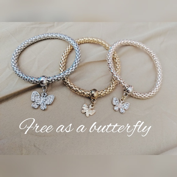 Trio of Life Stretchy Bracelets 🎵🧿♥️🦋 - Picture 7 of 8